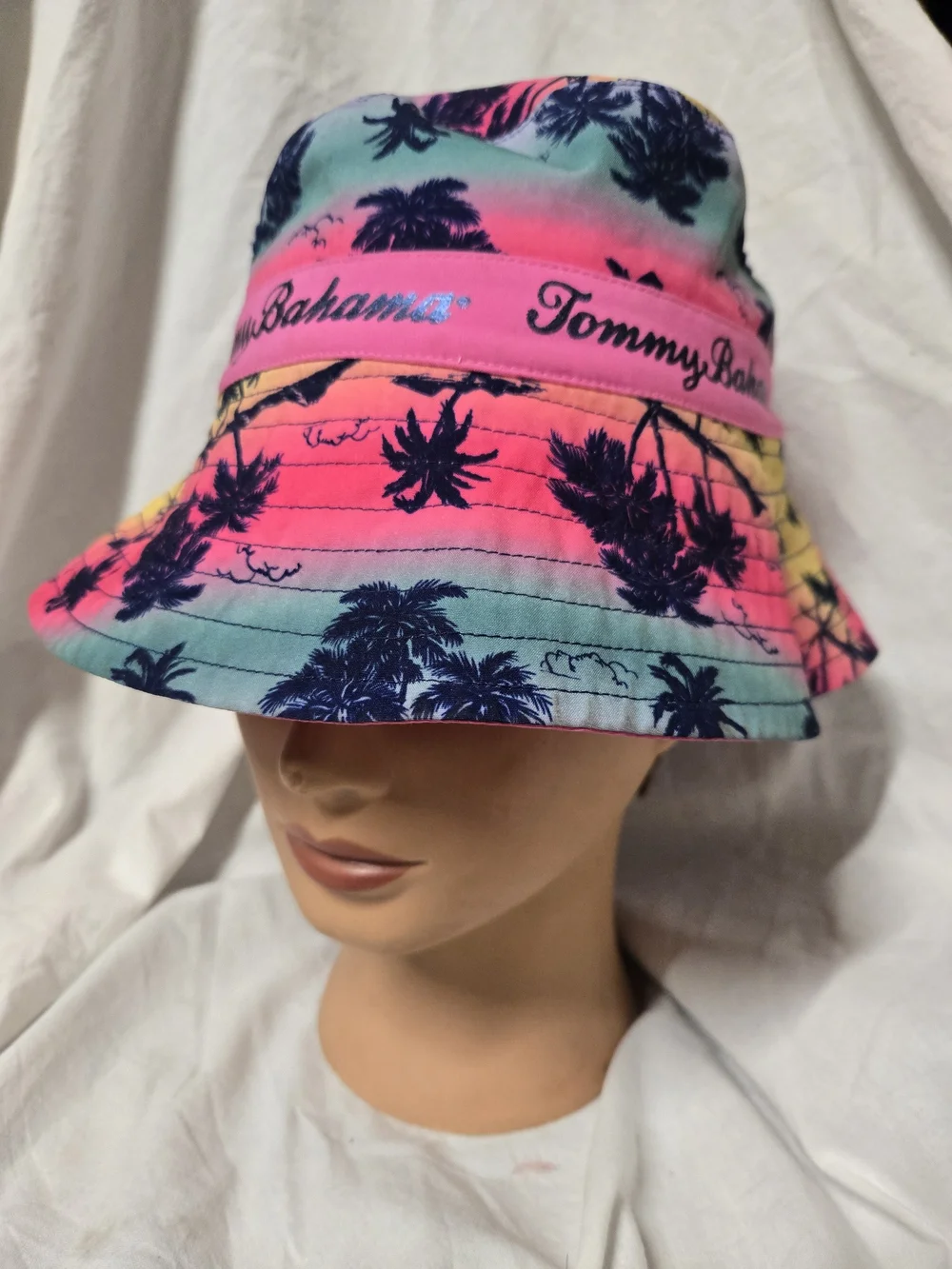 Tommy Bahama Kids Neon Tropical Bucket Hat - Pink, Teal, Yellow